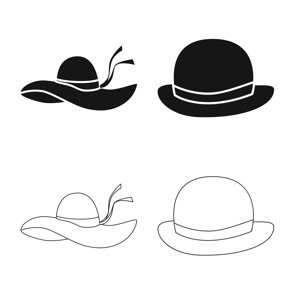 Wektor projektowania odzieży i cap symbolu. Kolekcja odzieży i beret symbol giełdowy dla sieci web. - Wektor, obraz