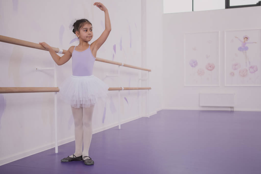 Okouzlující mladá dívka baletka cvičila taneční školu - Fotografie, Obrázek