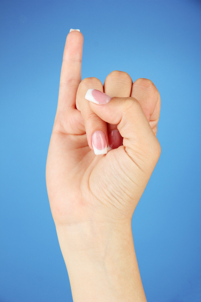 Finger pravopisu abecedy v americké znakové řeči (Asl). Písmeno I - Fotografie, Obrázek