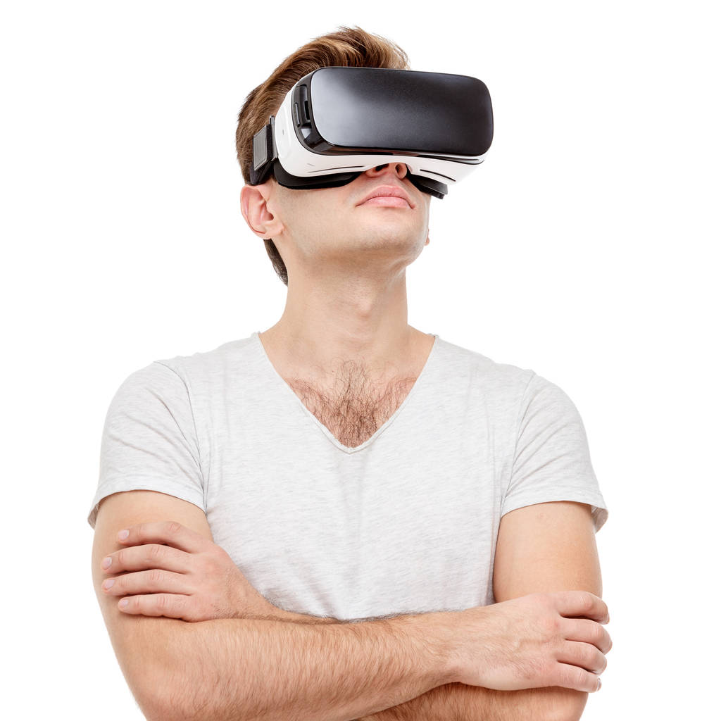 Uomo con occhiali di realtà virtuale
 - Foto, immagini
