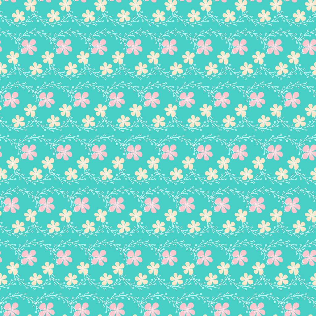 Patrón simple vector floral sin costuras en colores brillantes
 - Vector, Imagen