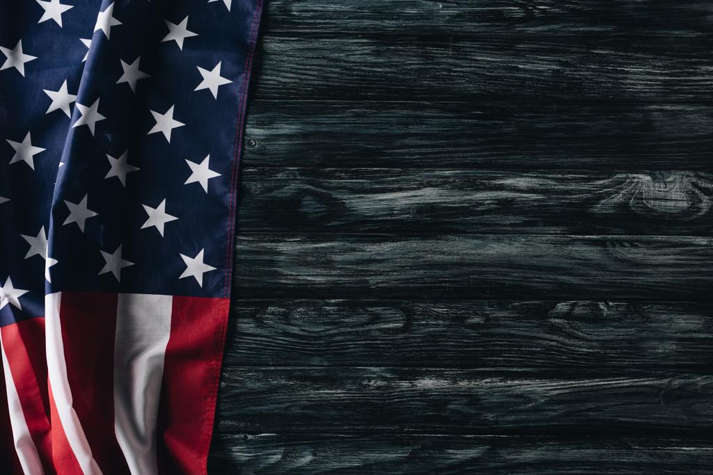 usa national flag on grey wooden surface, memorial day concept - Photo, Image