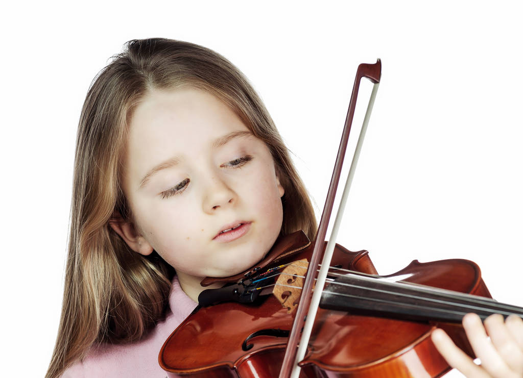 Söpö pieni tyttö viulu, musiikki ja koulutuskonsepti, iso
 - Valokuva, kuva