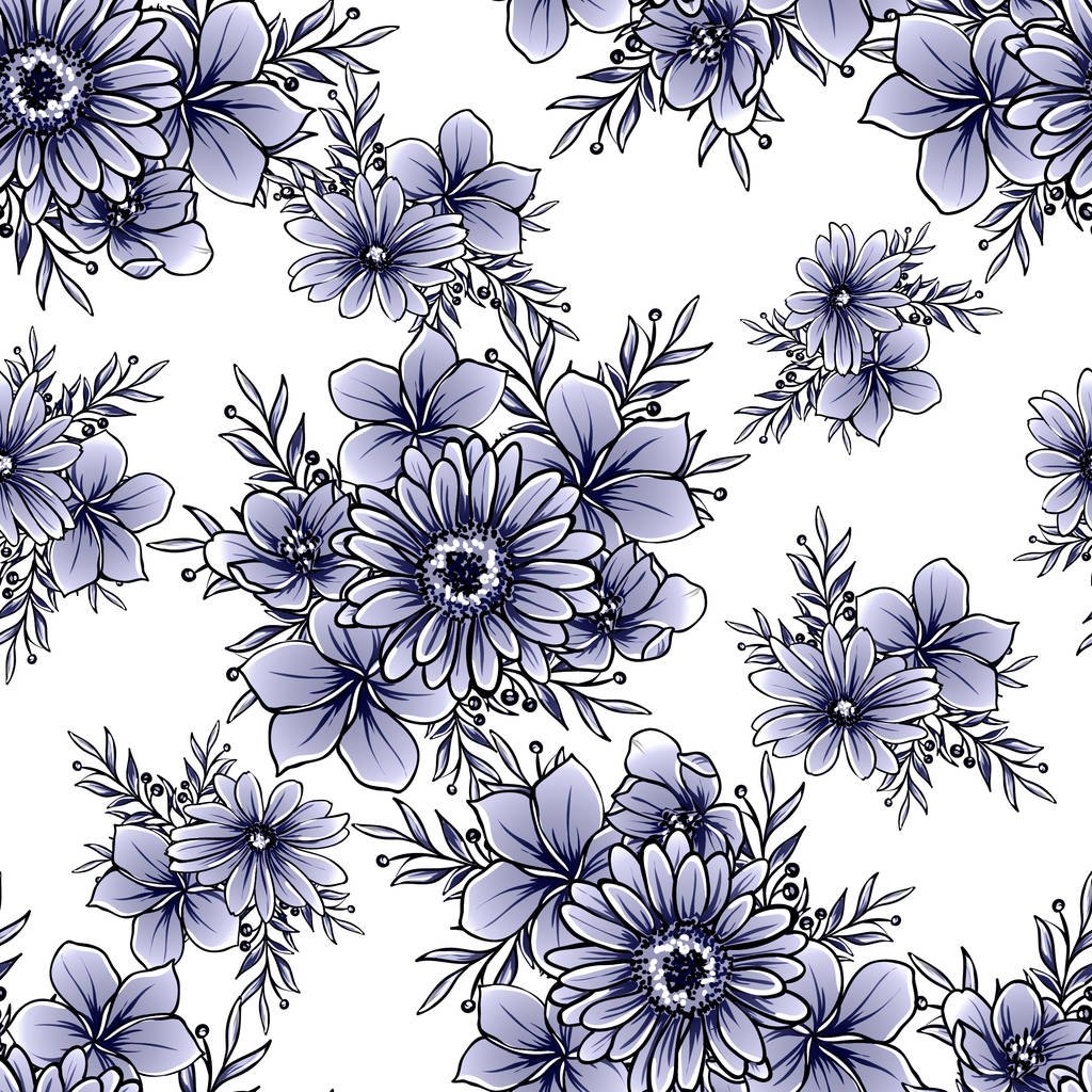 ビンテージ花パターン背景のベクトル イラスト - ベクター画像