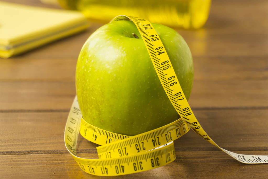 Green Apple with Measuring Tape - Photo, Image