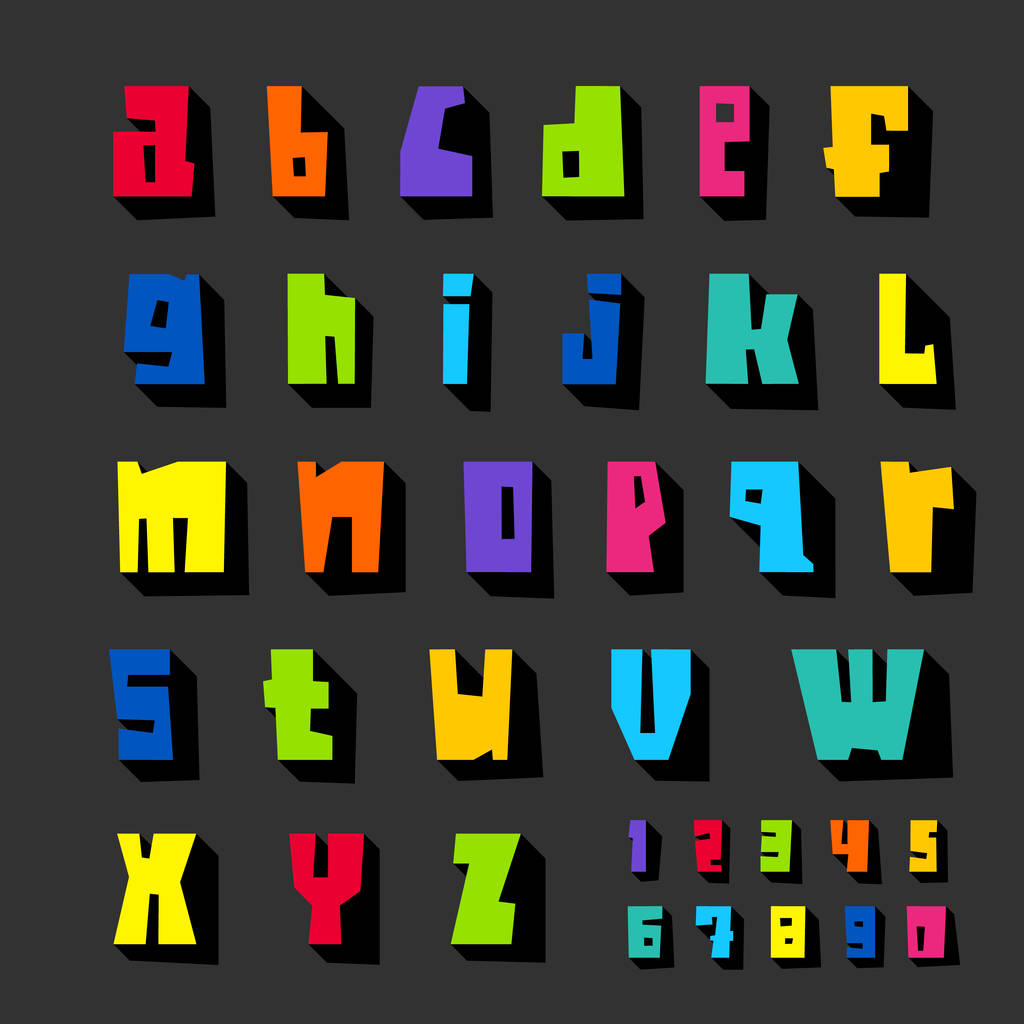 gekleurde letters knippen op een papieren vellen - Vector, afbeelding
