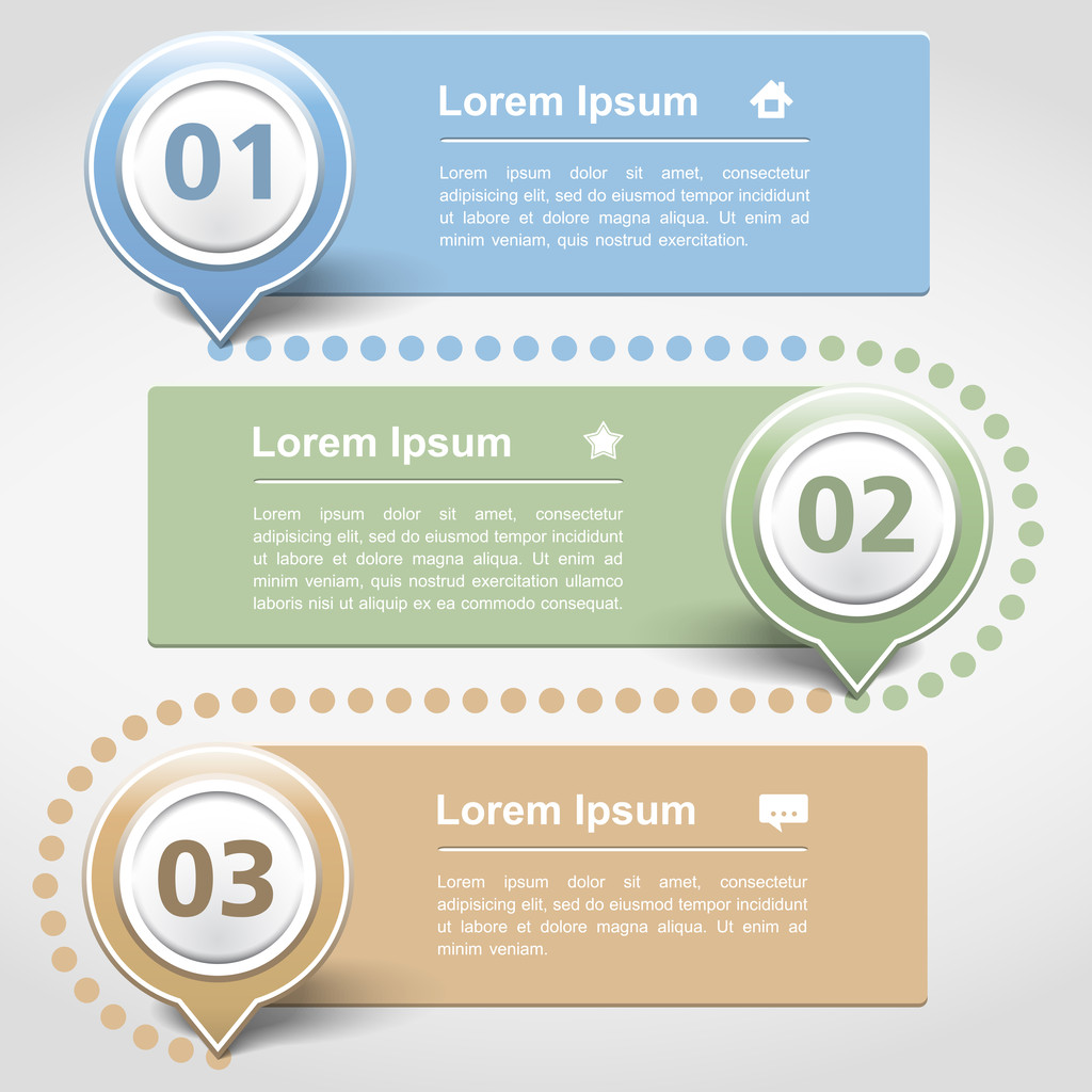 Design Template with Three Banners - Vector, Image