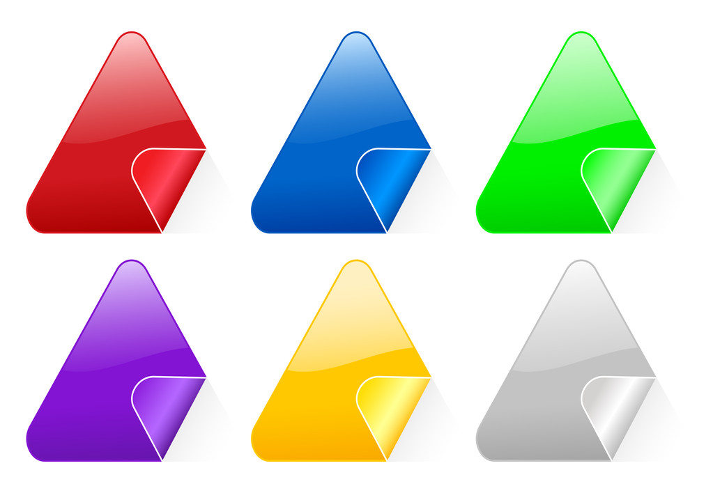 Треугольные цветные наклейки 2
 - Вектор,изображение