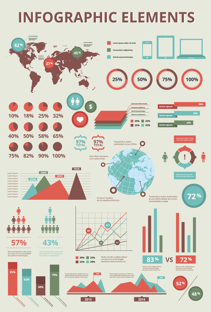 Set elements of infographics World Map and Information Graphics - Vector, Image