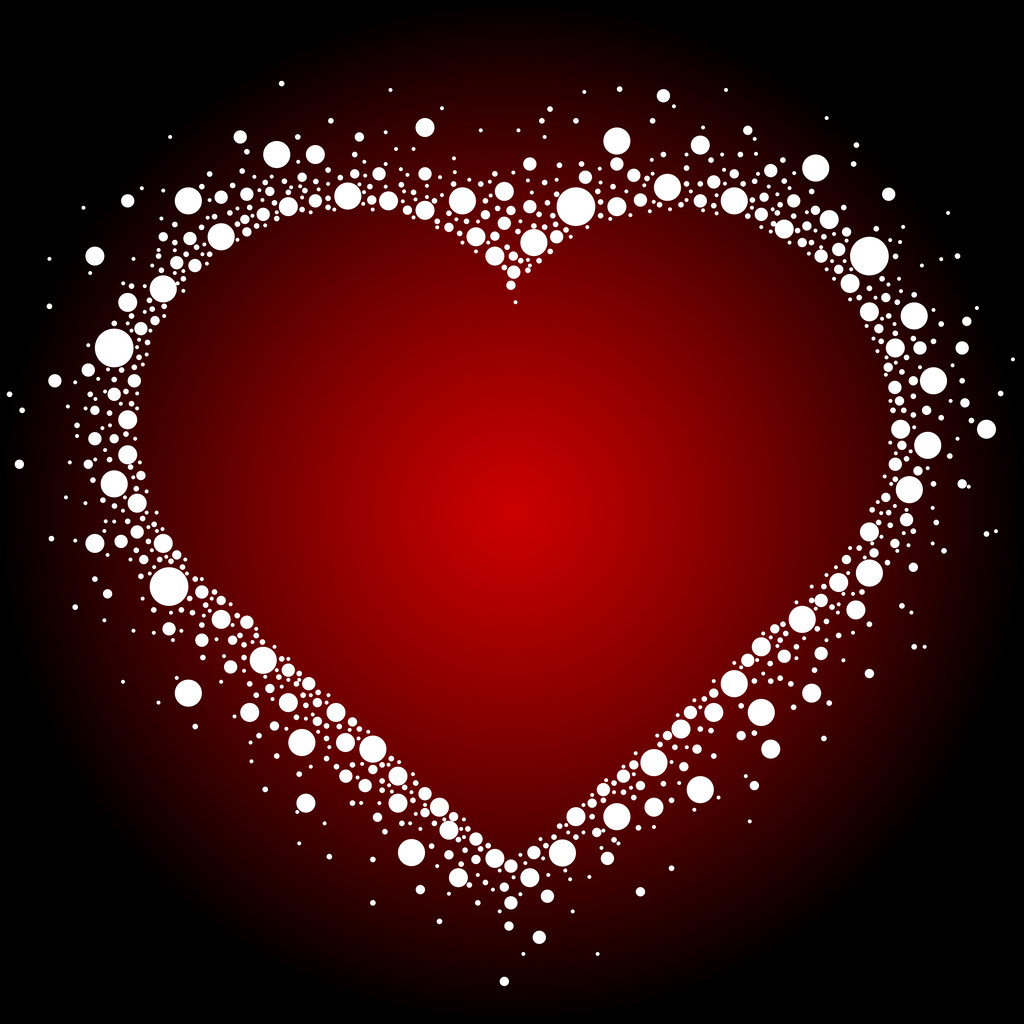 Векторная иллюстрация белой рамы сердца на красном фоне
 - Вектор,изображение