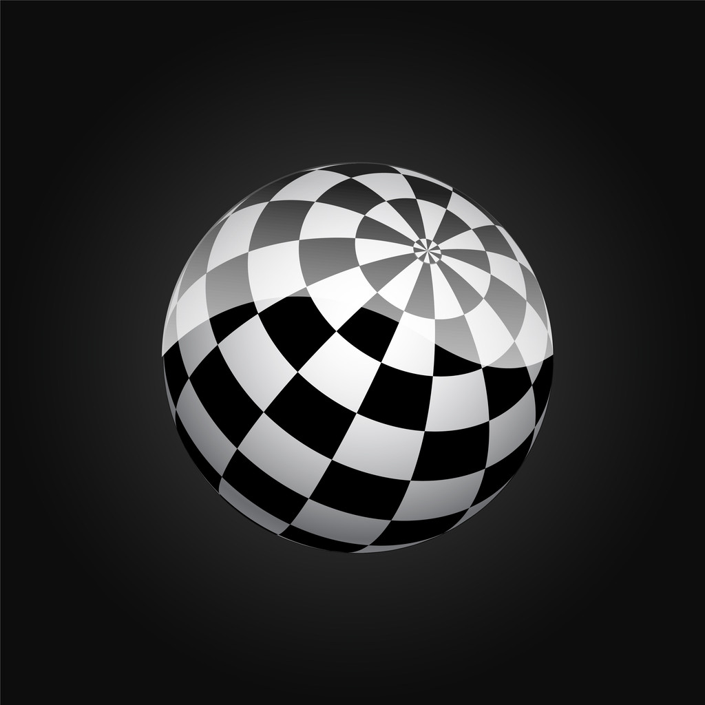 黒と白の市松模様の球 ベクトル イラスト ロイヤリティフリーのベクターグラフィック画像