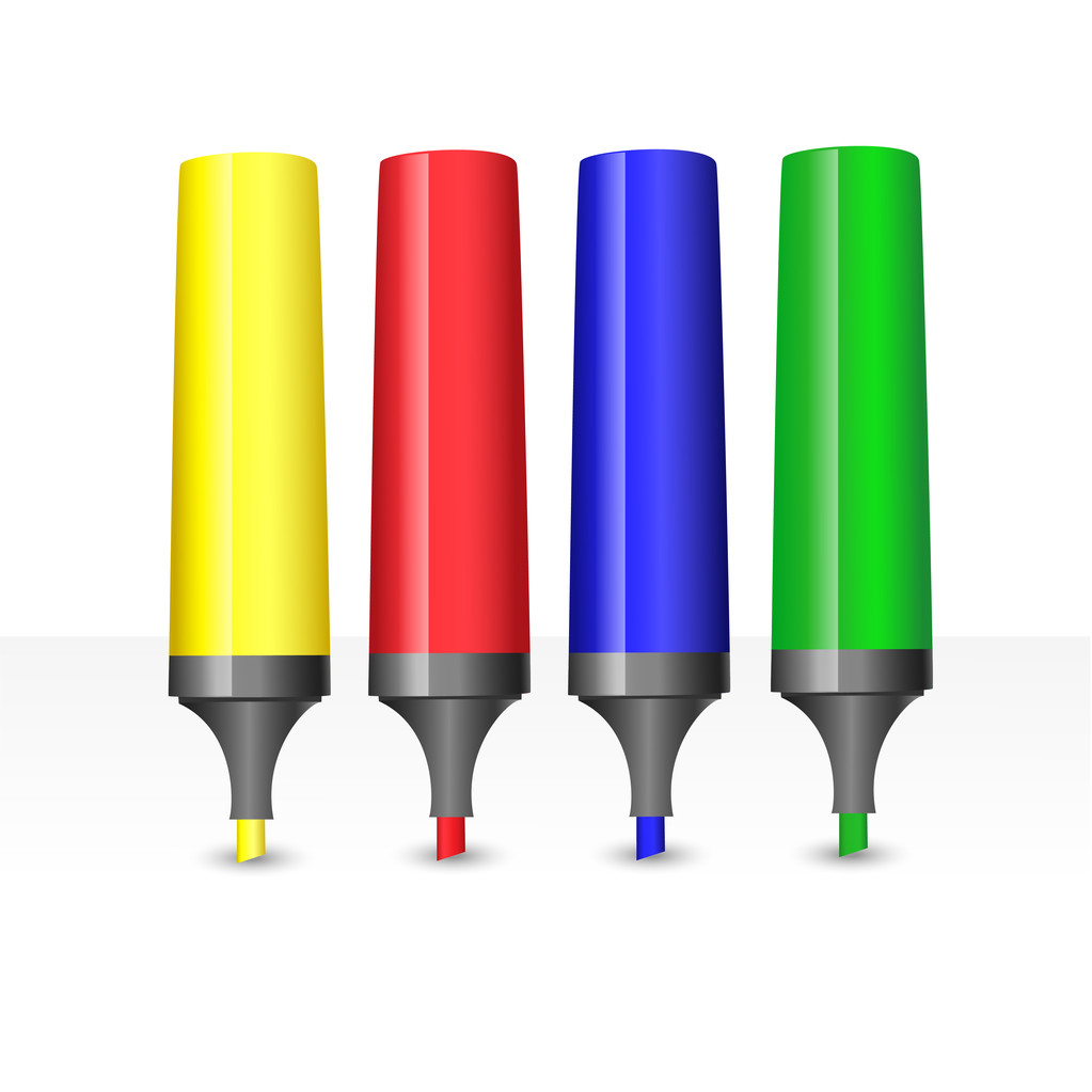 Vector illustration of colored markers. - Vector, Image