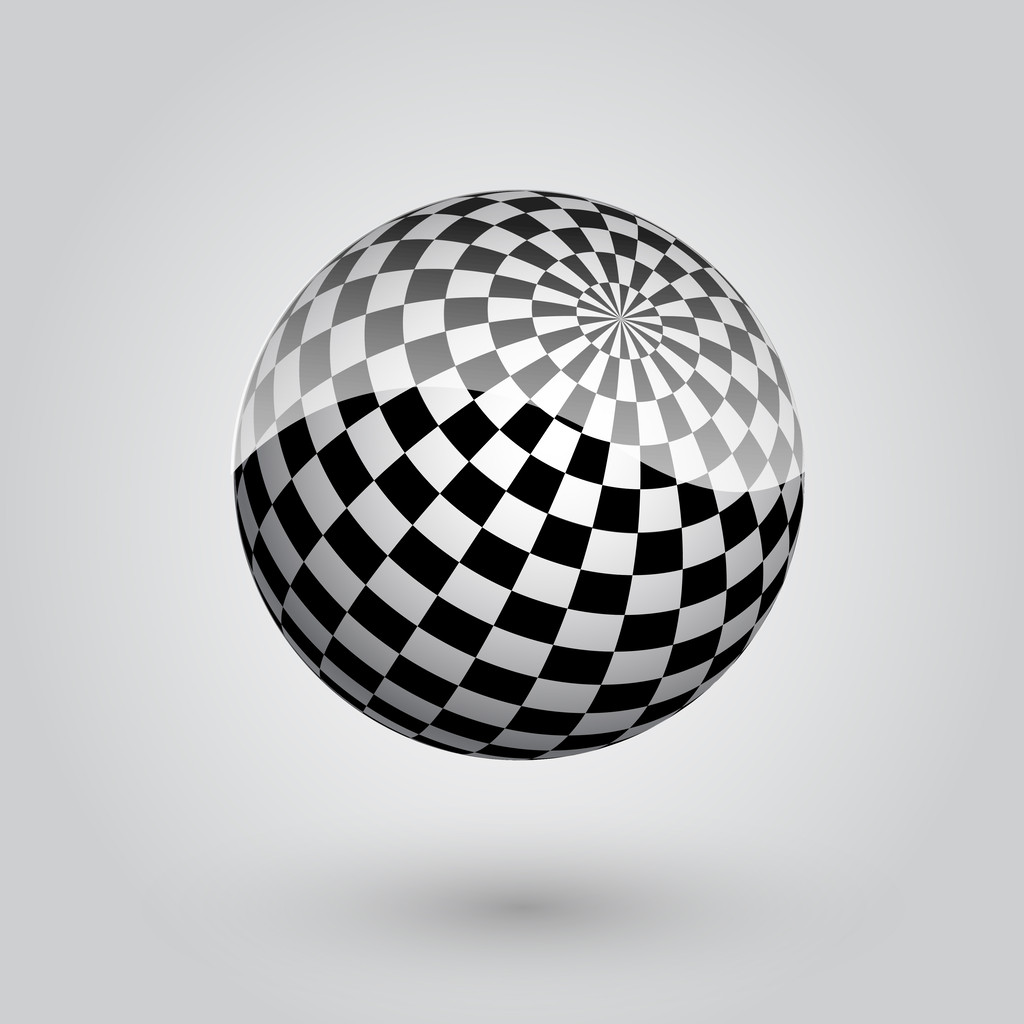 黒と白の市松模様の球 ベクトル イラスト ロイヤリティフリーのベクターグラフィック画像