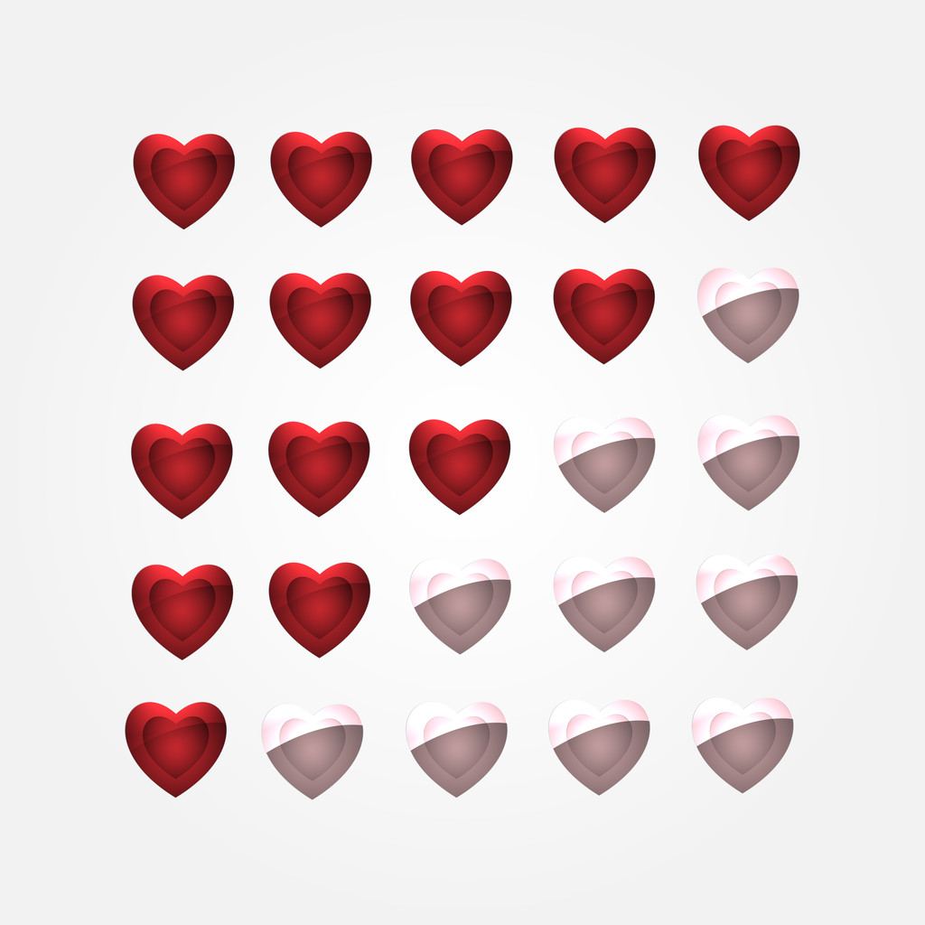 Vector set of heart buttons - Vector, Image