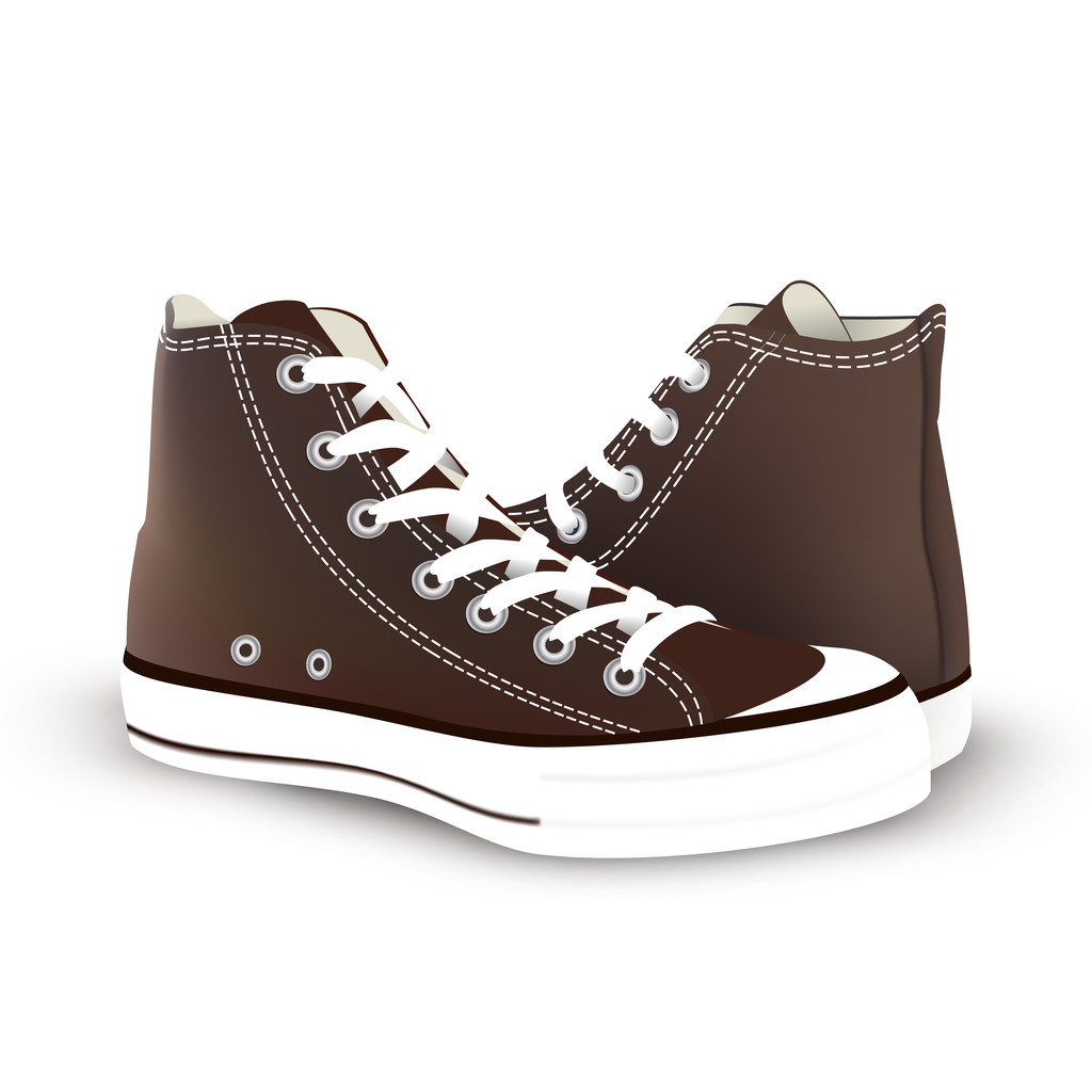 pair of sneakers on white background. Vector illustration - Vector, Image