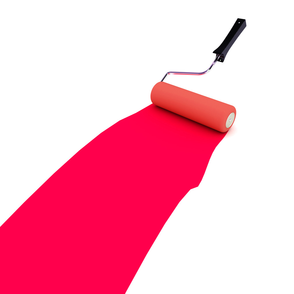 Red Paint Roller - Photo, Image