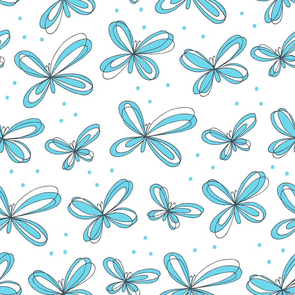 Butterfly seamless pattern. Vector illustration. - Vector, Image
