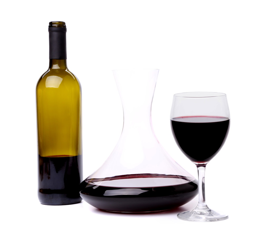 sklo a láhev červeného vína karafy - Fotografie, Obrázek