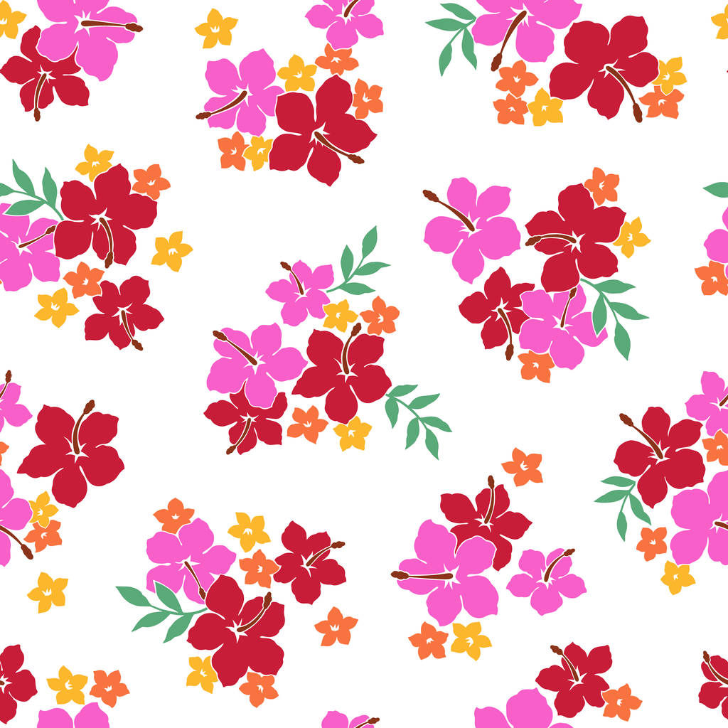 Un patrón de flores ilustración del Hibiscus
. - Vector, imagen