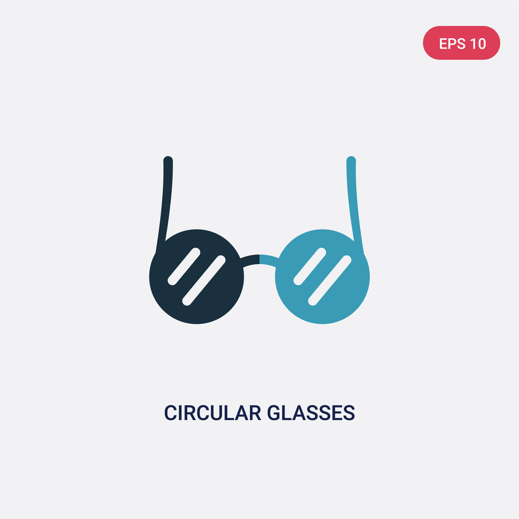 δύο χρωμάτων κυκλικό εικονίδιο διανυσματικά γυαλιά από την έννοια του ιστού. Απομονώσετε - Διάνυσμα, εικόνα