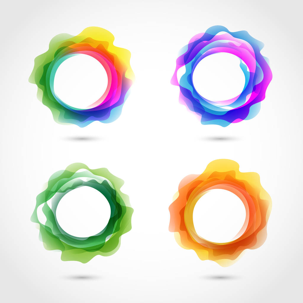 Reihe farbenfroher abstrakter Kreise. Vektorillustration. - Vektor, Bild