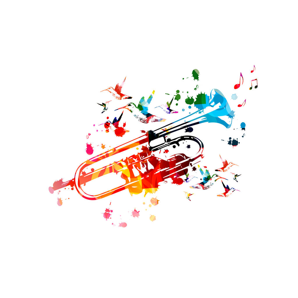 illustration vectorielle colorée lumineuse de trompette
 - Vecteur, image