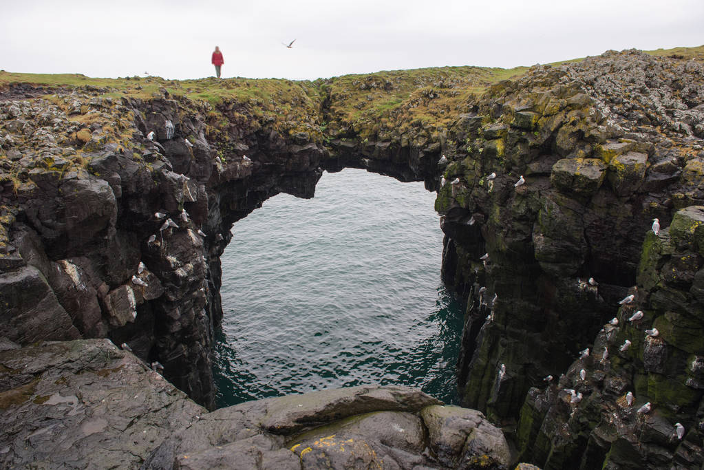 Arnarstapi bazalt rock Arch Formation, Izland - Fotó, kép