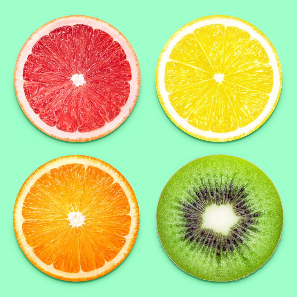 Лимонний грейпфрут ківі апельсиновий шматочок
 - Фото, зображення