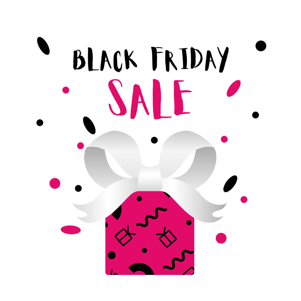 Black Friday Sale, schwarz und rosa - Vektor, Bild