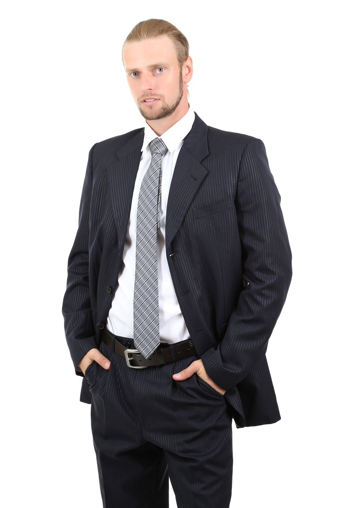 молодий бізнесмен ізольований на білому
 - Фото, зображення