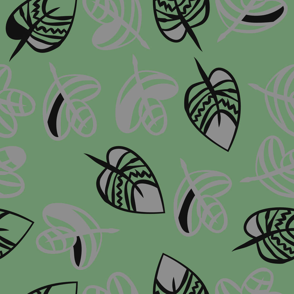 naadloos patroon van abstracte eenvoudige bladeren - Vector, afbeelding