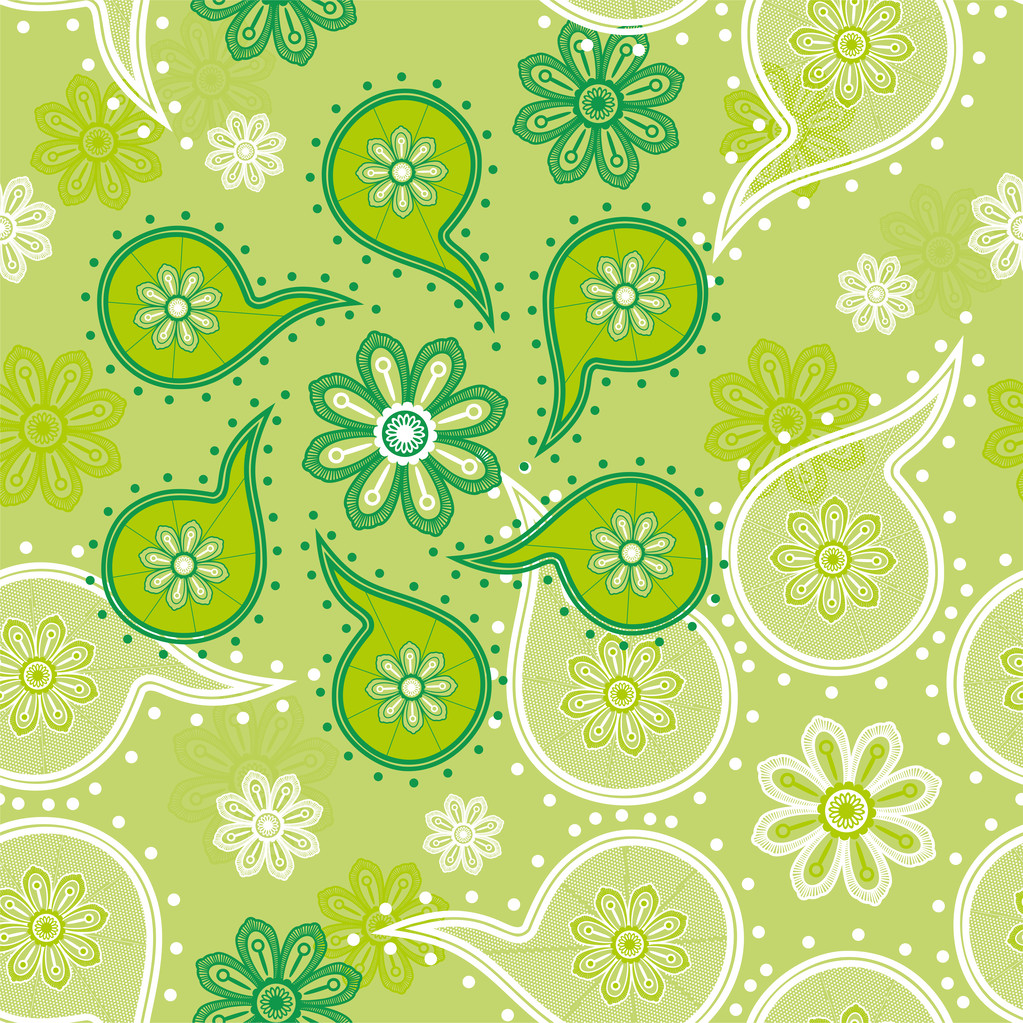 groene paisley - Vector, afbeelding