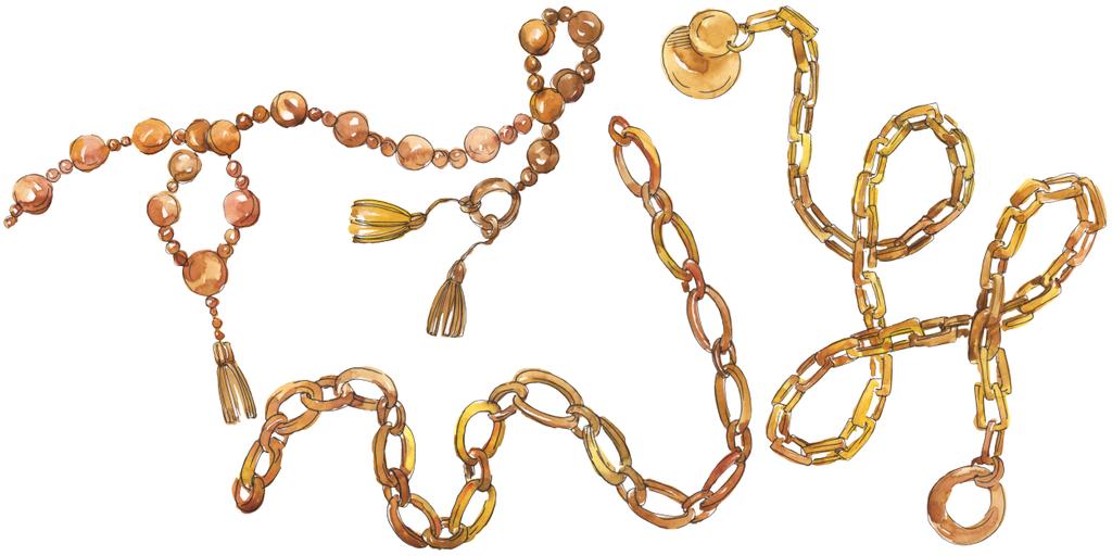 Altın zincirler bir suluboya tarzı izole eleman glamour illüstrasyon kroki. Suluboya arka plan seti. - Fotoğraf, Görsel