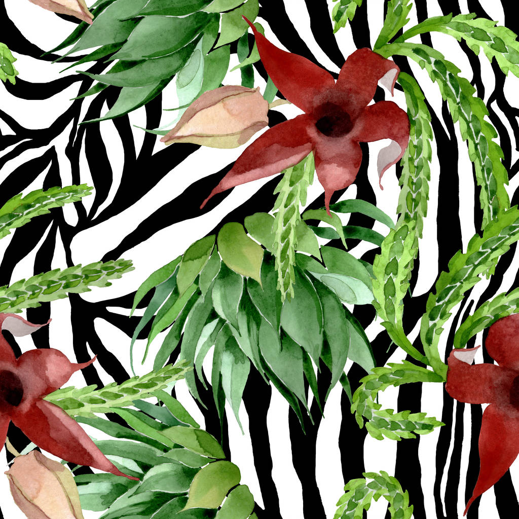 Fiore botanico floreale di cactus verde. Acquerello sfondo illustrazione set. Modello di sfondo senza soluzione di continuità
. - Foto, immagini