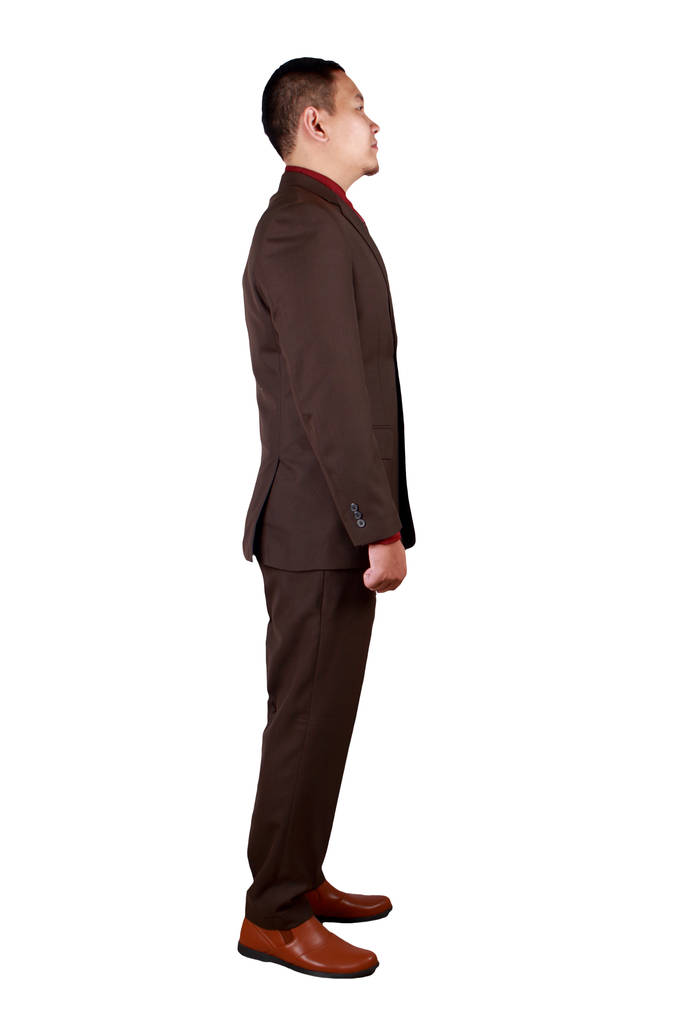 Ασιάτης επιχειρηματίας πλευρική Προβολή προφίλ απομονωμένη σε λευκό - Φωτογραφία, εικόνα