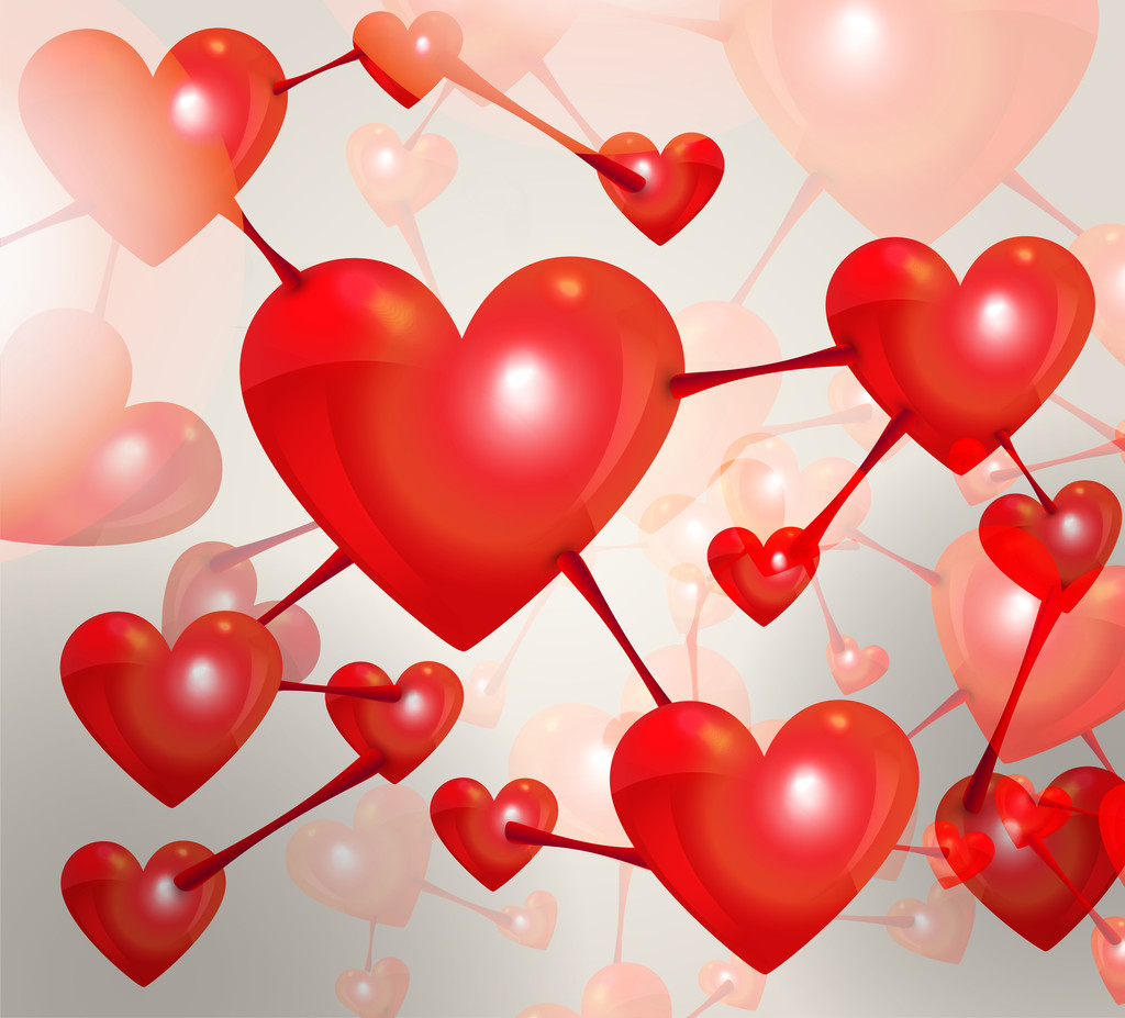 Valentines Day background - vector illustration - Vector, Image