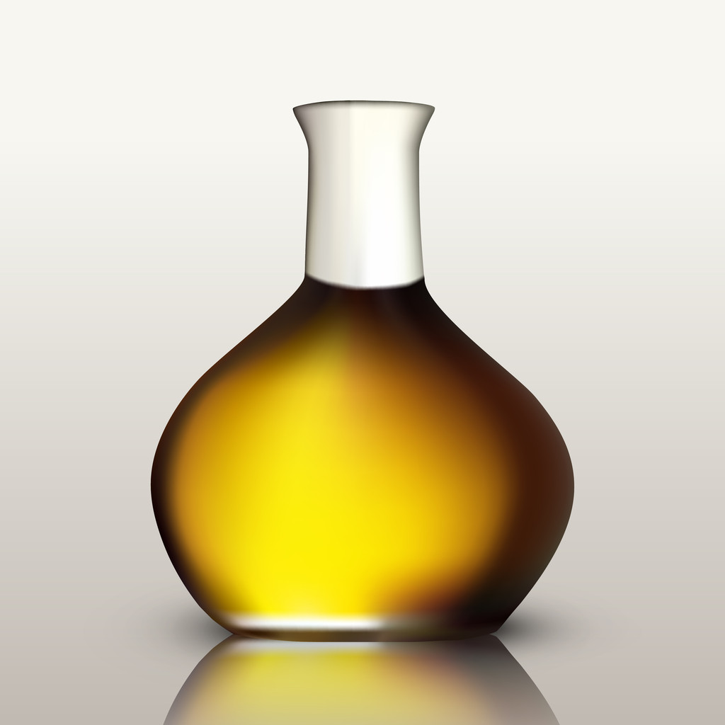 Бутылка золотого масла. Векторная иллюстрация
 - Вектор,изображение