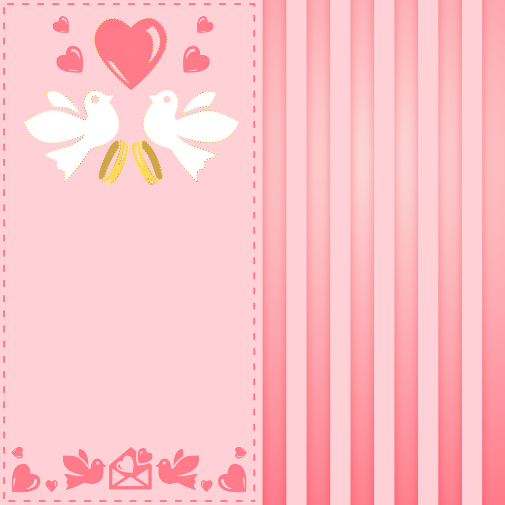 Vintage pink greeting card for wedding - Vector, Image