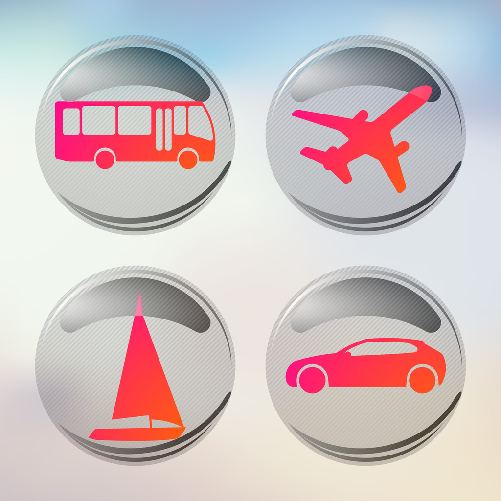 Set of vacation and travel icons. Vector icon set - Vector, Image