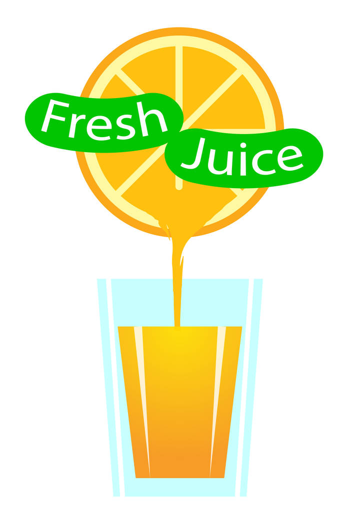 A glass of fresh orange juice, vector art illustration. - Vector, Image