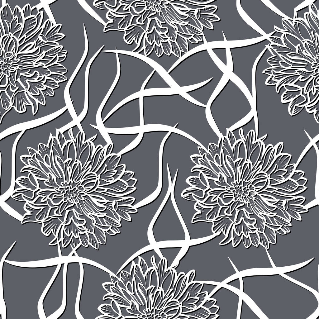 白い花でシームレスなパターン - ベクター画像