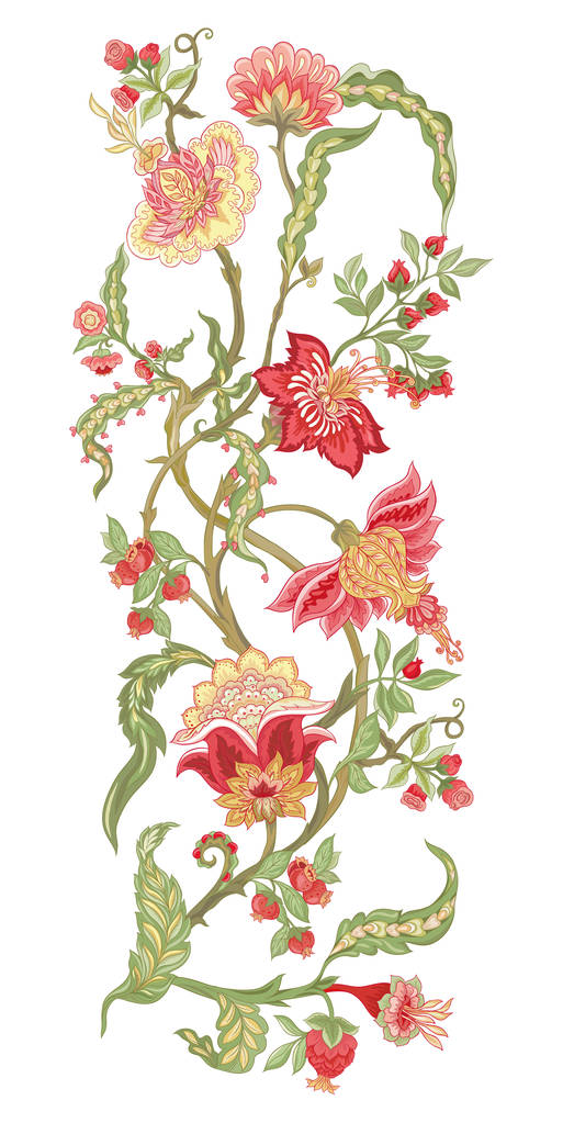 Naadloos patroon met gestileerde sierbloemen  - Vector, afbeelding