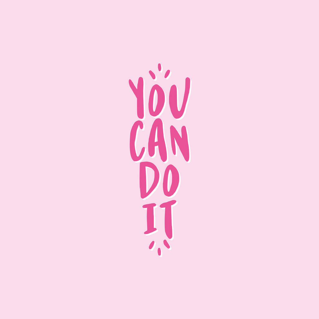 You can do it. - lovely lettering calligraphy quote. Handwritten wisdom greeting card. Motivation poster. Modern vector design. - Vector, Image