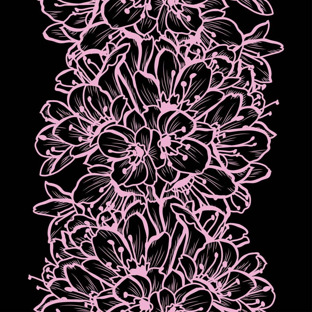 花のシームレスなパターン - ベクター画像