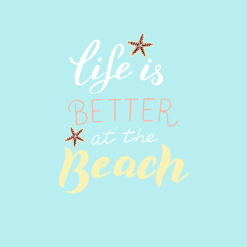 Het leven is beter op de strand kaart. Trendy belettering zomer print. Vector EPS 10. - Vector, afbeelding