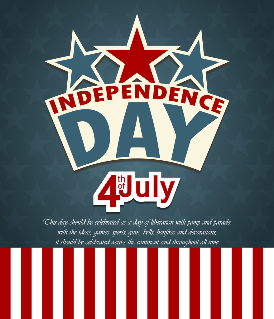 Den nezávislosti USA banner s námi vlajka. vektorové ilustrace - Vektor, obrázek