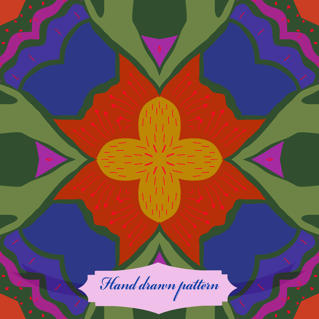Cartão com padrão circular de motivo floral, simplesmente ilustração vetorial
 - Vetor, Imagem