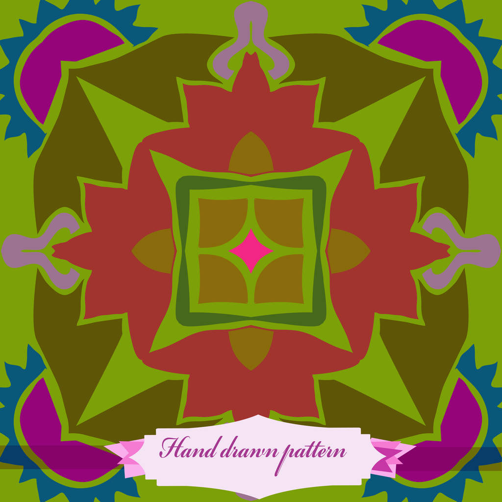 kreisförmige nahtlose Muster von floralen Motiv, einfach Vektorillustration   - Vektor, Bild