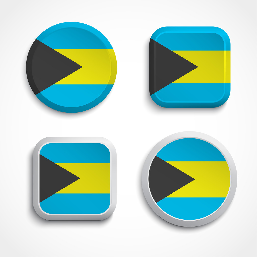 Bahamalar bayrağı düğmeleri - Vektör, Görsel