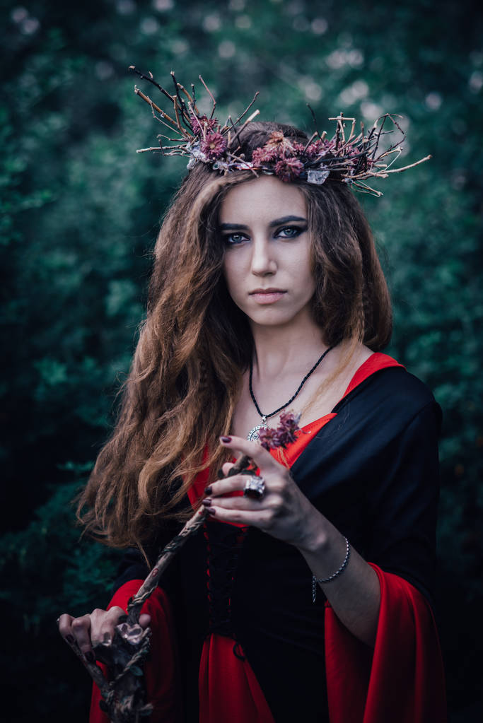 sorcière de conte de fées dans la forêt - Photo, image